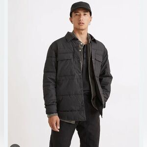 Madewell quilted shirt jacket. Black coal